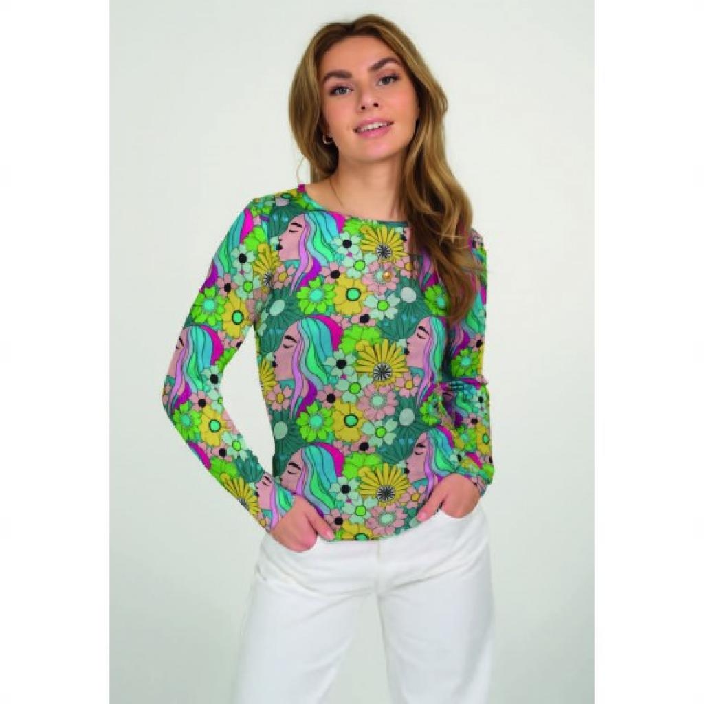 Preview: French Terry Hippie Style grün türkis - Karina+Kind